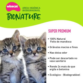 Areia De Mandioca Para Gatos Biodegradável Wisecat 10Kg