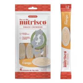 Kit 6 Unidades Snack Cremoso Nutrisco para Gatos Sabor Frango - 56 G