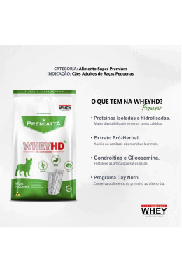 Premiatta Ração Whey Hd 31 Cães Adultos Raças Pequenas 3Kg (15X 200G)