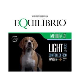 Ração Equilíbrio Light para Cães Adultos de Porte Médio Sabor Frango 12kg