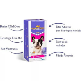 Tapete Higiênico Para Cachorro 80x60cm Confort Pads 30un