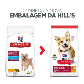 Kit 3 unidade Ração Hills Science Diet Pedaços Pequenos Adulto 800G