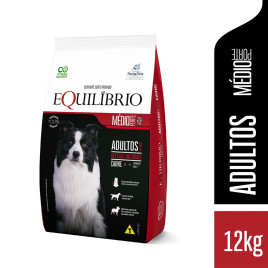 Ração Equilíbrio para Cães Adultos de Porte Médio Sabor Carne 12kg