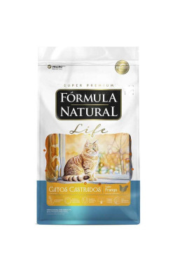 Ração Fórmula Natural Life para Gatos Adultos Castrados Sabor Frango 7kg