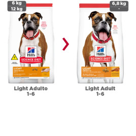 Ração Hills Science Diet Light para Cães adultos sabor frango 6.8kg