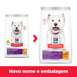 Ração Hills Science Diet Pele Sensível Pedaços Pequenos para cães adultos sabor frango 1.8kg