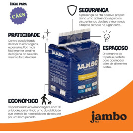 Tapete Higiênico Jambo Golden Premium Pad - 30Un 80Cm X 60Cm