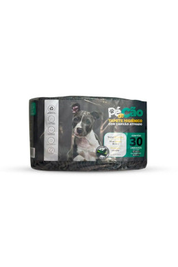 Tapete Higiênico Pé de Cão Carvão De Bambu 80x60cm 30 Unid